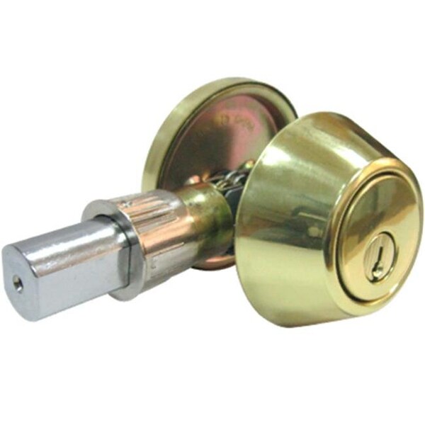 Taiwan Fu Hsing Industrial 222014 Tru-Guard Mobile Home Single Cylinder Deadbolt; Polished Brass 222014 - main